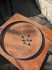 vintage chromed steel 16"  premier floor tom single flange drum hoop and 7 claws