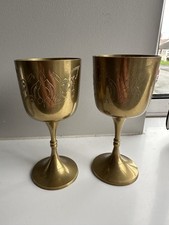 Pair of Vintage Gold Etched