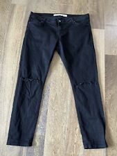 PRIMARK black denim skinny ripped jeans SIZE 16, length 28”, cotton blend fabric