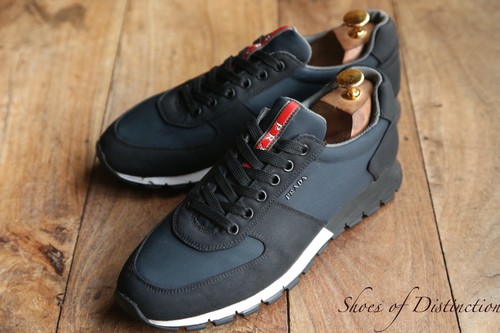 Prada navy blue canvas shoes - navy,