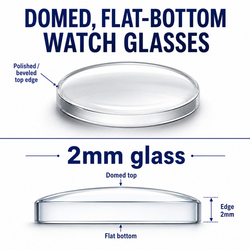 2mm flat bottom domed - bottom, mineral