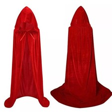 Halloween Unisex Cosplay Death Cape Long Hooded Cloak Wizard Witch Medieval-Cape