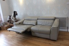 quality Furniture village grey leather sofa  electric recliner rrp£2700