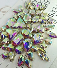 50 Mix Sew On Glass Crystals