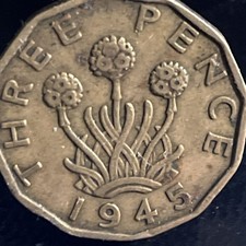 1945 THREEPENNY BIT COIN