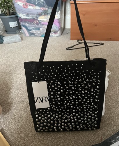 Zara studded shopper bag - zara,