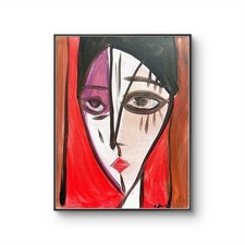 Ladies  Face   on Red Home