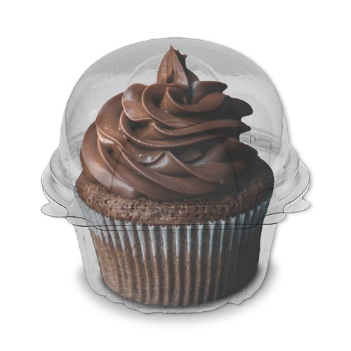 Plastic cupcake pod domed - plastic,
