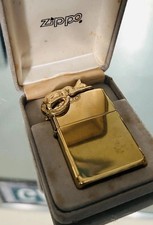 Zippo Figurene Cat Gold Plated Lighter - 1996, Original Box