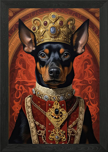 Miniature pinscher king - king, framed