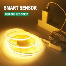 Flexible COB LED PIR Motion Sensor Strip Light Kitchen Cabinet  Wardrobe Lights