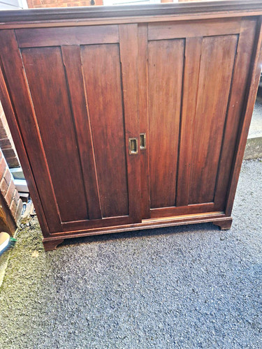 Antique pine school cupboard - ,