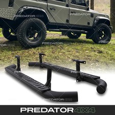 BLACK RUNNING BOARD SIDE STEP PAIR OEM FIT FOR LAND ROVER DEFENDER 110 83-16