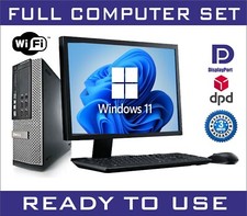 DESKTOP PC SET  DUAL CORE DELL TFT COMPUTER 8GB RAM 250GB HD WIFI WINDOWS 11