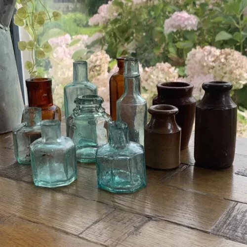 Antique ink wells - antique,