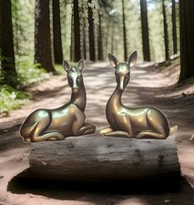 The Leonardo Collection Bronze Finish Sitting Deer & Horse Ornaments Figurines 