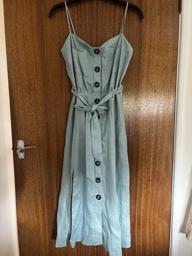 New reiss 100 linen - linen, midi