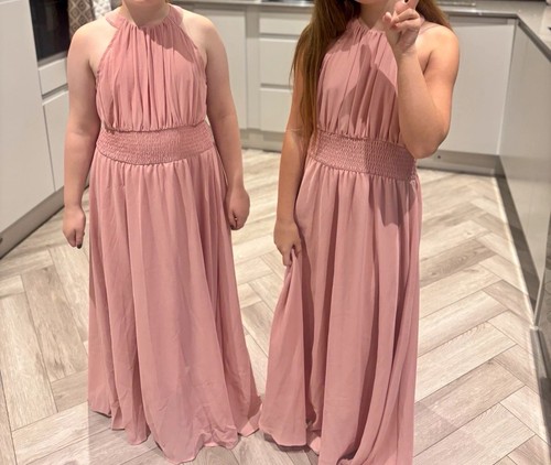 Girls pink halterneck - girls,