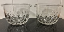 Pair of Antique Cut Crystal Glass, Double Lip Stem Glass Rinsers
