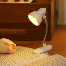 Mini Clip-On Reading Light Warm LED Book Lamp Flexible Neck