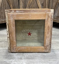 Antique Early 1900s Antiseptic Sterilizer Wood & Glass Cabinet Doctor or Barber