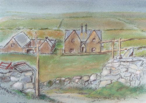 Original pastel farm - pastel,, 'farm