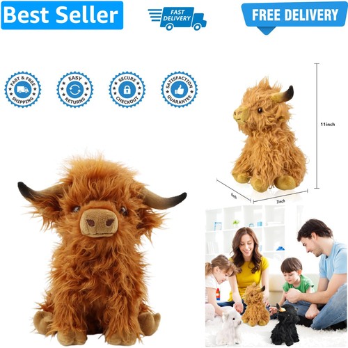 Highland cow plush toy 11in - plush, toy,