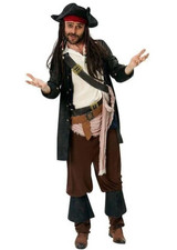 Rubies Jack Sparrow Pirates Of The Caribbean Fancy Dress Costume XL 42"-46"