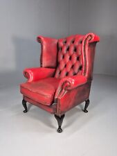 Vintage Queen Anne Red Leather