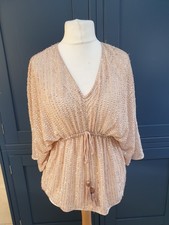 Zara Stunning Sequinned Midi Skirt Size S