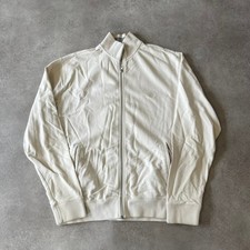 Chaps  Swetshirt Mens Medium Full Zip Embroidered Logo Jumper, Ivory White