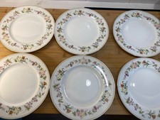 6 x Wedgwood Mirabelle Bone China Dinner plates 10.75" 27cm Immaculate