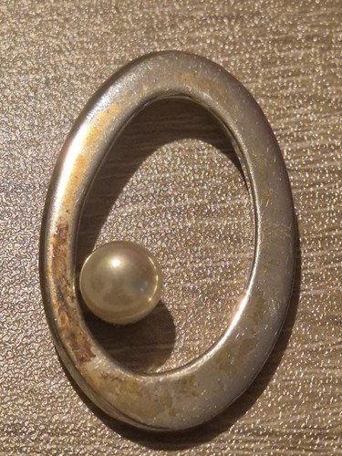 Majorica signed silver oval - signed,