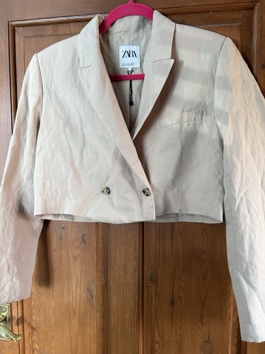 Zara beige linen blend - linen, cropped