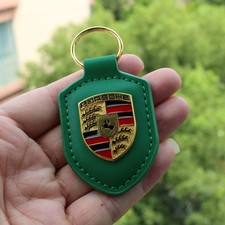 NEW Porsche Leather Crest Key