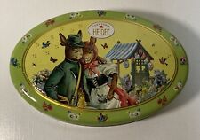 VINTAGE STYLE EMBOSSED EASTER RABBITS CHOCOLATE / SWEET TIN by HEIDEL Germany