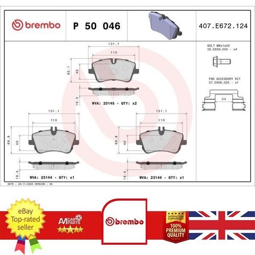 Brake pad set for mercedes - for,