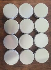 12 pcs 60ml Metal Storage Tin Small Round Craft Stash Pot Balm Cosmetics Silver