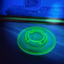 Uranium Green Glass Ashtray w