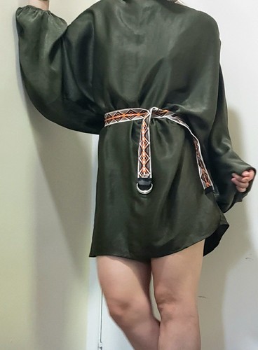 Bohoo khaki satin - dress, baloon