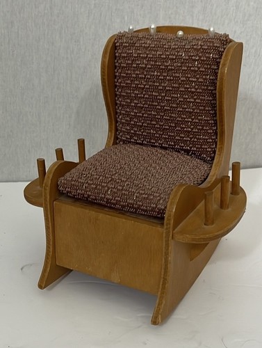 Vintage wood rocking chair pin - wood,