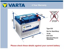 Car Battery E23 Varta 068 630A