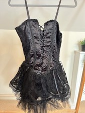 Black Lace Gothic Corset Short Dress Size Medium