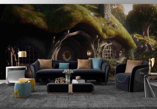 Hobbit house wall - house, murals