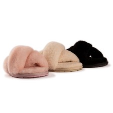 AUS WOOLI Australia Women's Sheepskin Wool Brighton Slippers
