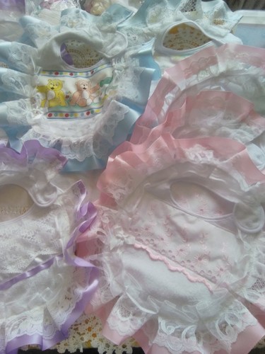 Baby hand made frilly bibs - hand,
