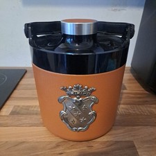 Vintage SPARKLETS Luxury Orange Ice Bucket No. 18/2 w/ Leather Wrapped Handle