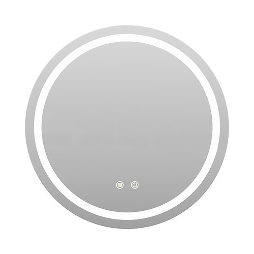 Round bathroom mirror - bathroom, wall