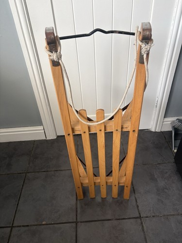 Wooden sledge with metal - wooden,