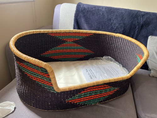 Handwoven black bolga - handwoven, bed